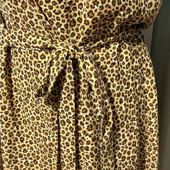 Oscar de la Renta Vintage Cheetah Animal Print Wrap Slip Dress 90s y2k - Picture 4 of 8